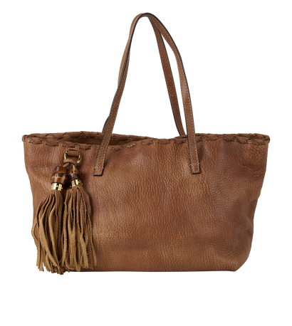 Vintage Bamboo Tassle Long Hobo, front view